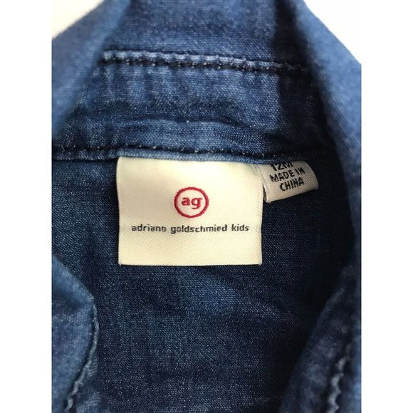 Adriano Goldschmied Baby 12 Months Blue Long Sleeve Shirt Top - Picture 5 of 7